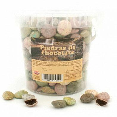 imagen 1 de piedras de rio de chocolate cubo 1kg