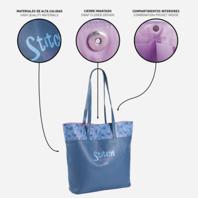 imagen 4 de bolso polipiel stitch 38x32x13cm