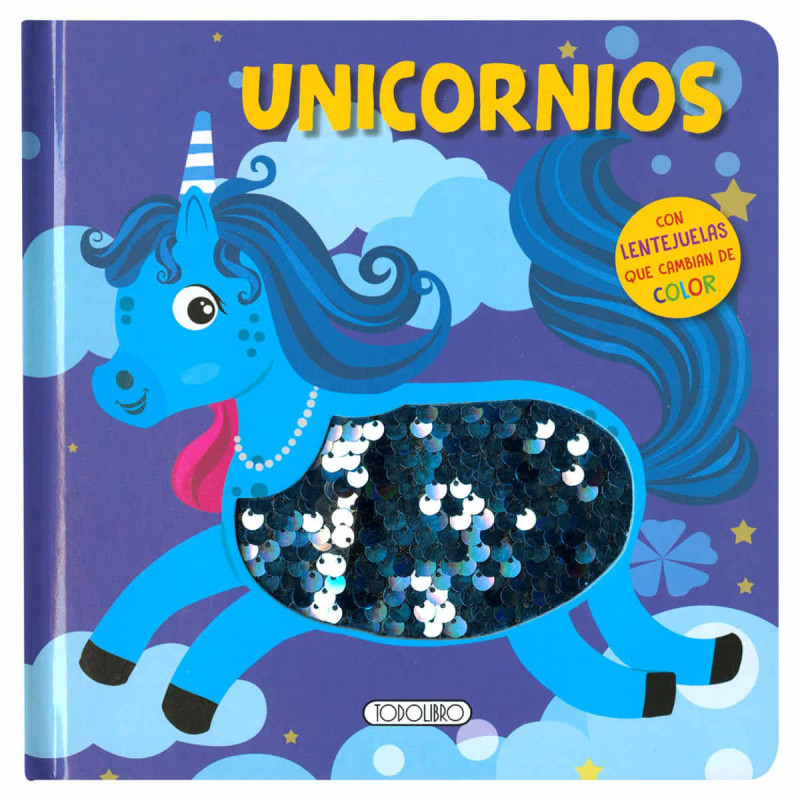 Imagen libro unicornios - lentejuelas brillantes Imagen libro unicornios - lentejuelas brillantes