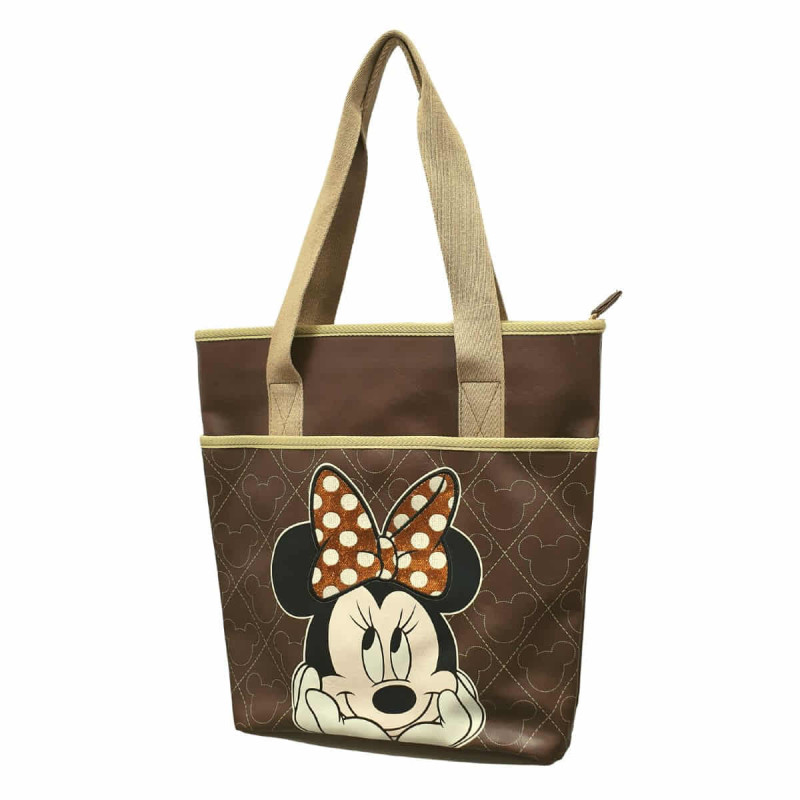 Imagen bolso minnie mouse shopping chocolat 35x30x9cm