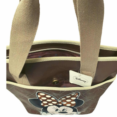 imagen 3 de bolso minnie mouse shopping chocolat 35x30x9cm