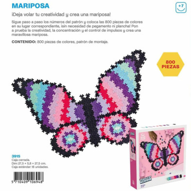 imagen 3 de puzzle mariposa por numeros 800 piezas