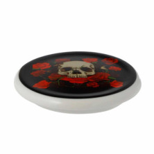 imagen 4 de taza de porcelana calaveras y rosas