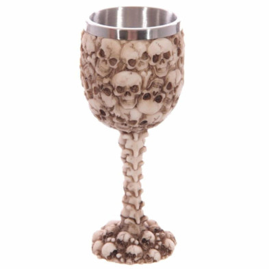 Imagen copa decorativa múltiples calaveras y espina d