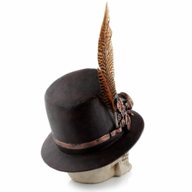 imagen 3 de figura calavera decorativa steampunk con sombrero