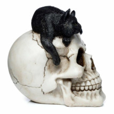 imagen 4 de figura calavera con gato negro