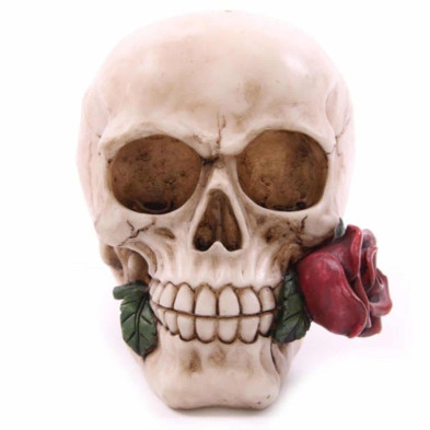 Imagen figura calavera y rosas