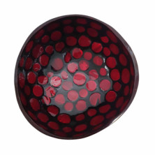 imagen 1 de cuenco de cáscara de coco lunares rojos