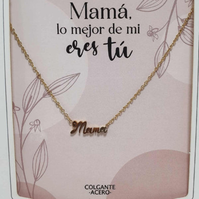 imagen 1 de colgante de acero dorado mamá lo mejor