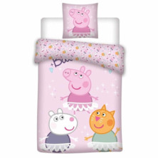 Imagen funda nordica algodón 140x200 cm peppa pig