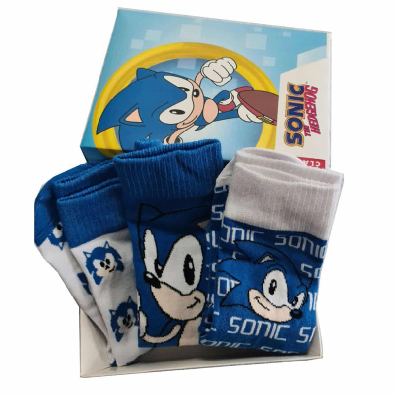 Imagen calcetines sonic set de 3 pares Imagen calcetines sonic set de 3 pares