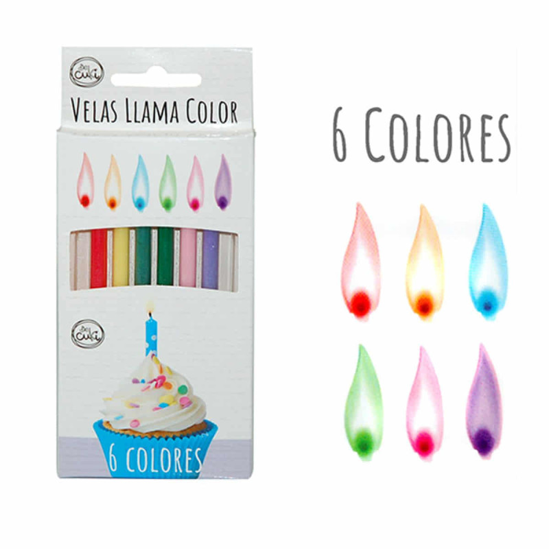 Imagen velas llamar color 6 piezas