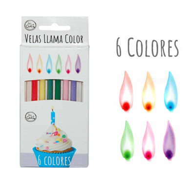 Imagen velas llamar color 6 piezas Imagen velas llamar color 6 piezas