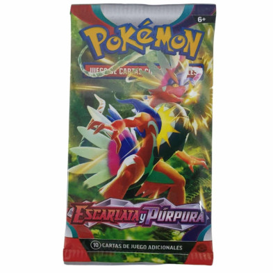 Imagen sobre 10 cartas pokémon escarlata y púrpura