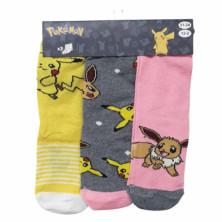 Imagen pack 3 pares calcetines pokemon 31-34 rosa