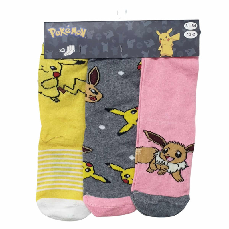 Imagen PACK 3 PARES CALCETINES POKEMON 31-34 ROSA