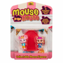 imagen 2 de pack 2 figuras mouse in the house puerta roja