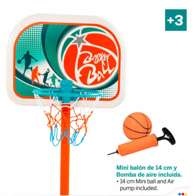imagen 1 de canasta de baloncesto con balón 33x29x106cm