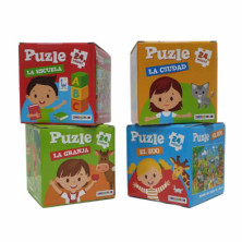 Imagen puzzle cubo pequeño observación