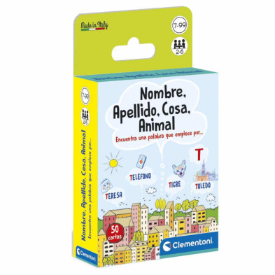 Imagen juego baraja de cartas nombre apellido cosa animal