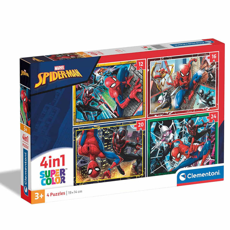Imagen puzzle spiderman 4 en 1 de 12 a 24 piezas clemento Imagen puzzle spiderman 4 en 1 de 12 a 24 piezas clemento
