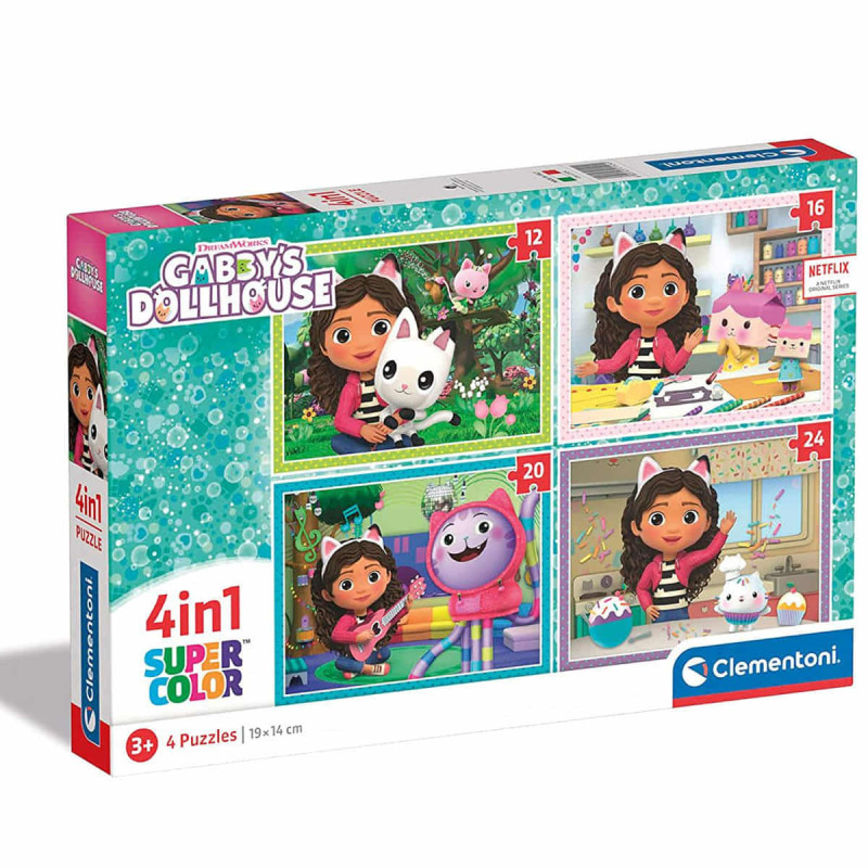 Imagen puzzle gabbys dollhouse 4 en 1