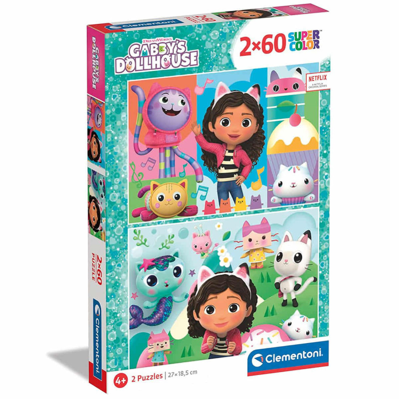 Imagen puzzle gabbys dollhouse 2x60 piezas Imagen puzzle gabbys dollhouse 2x60 piezas