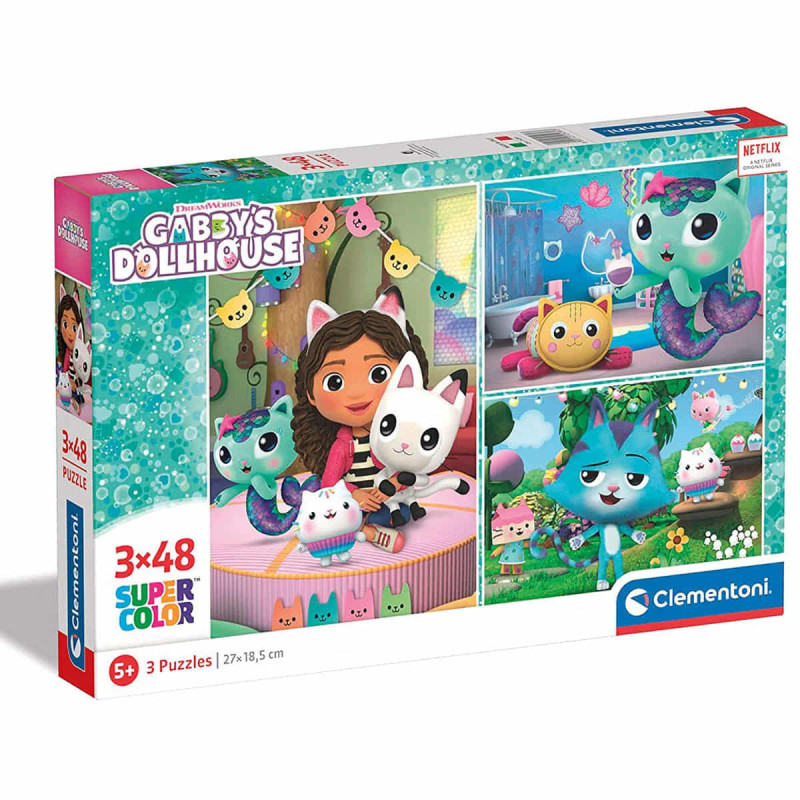 Imagen puzzle gabbys dollhouse 3x48 piezas Imagen puzzle gabbys dollhouse 3x48 piezas