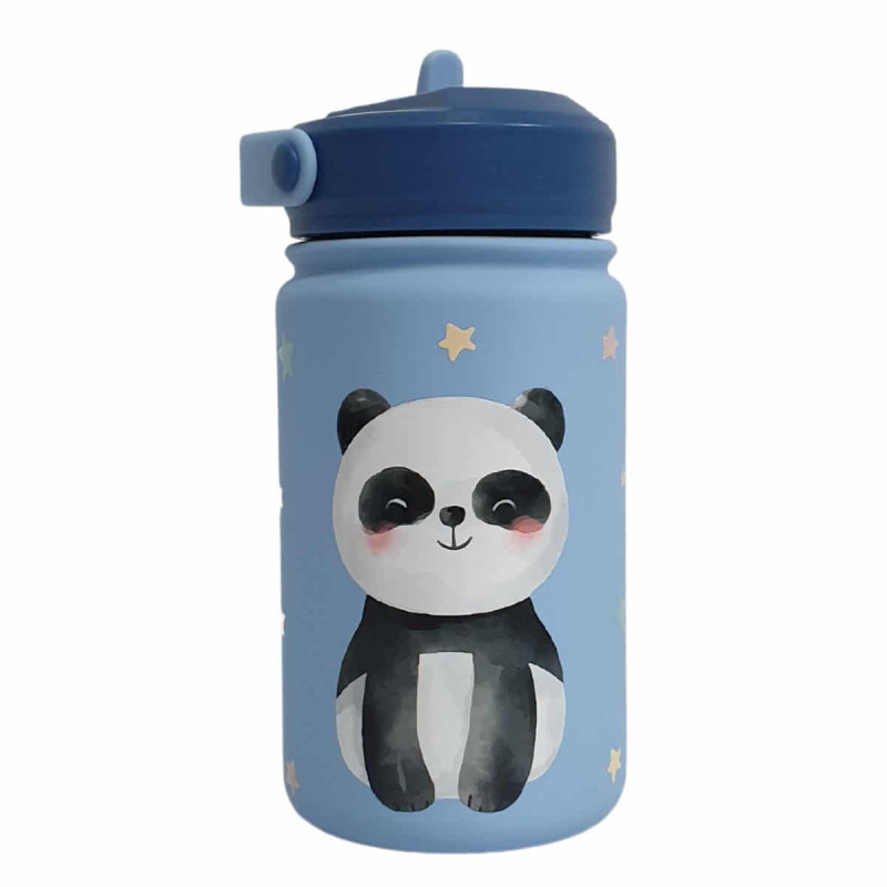 Imagen botella acero inoxidable 330ml tapón oso panda Imagen botella acero inoxidable 330ml tapón oso panda