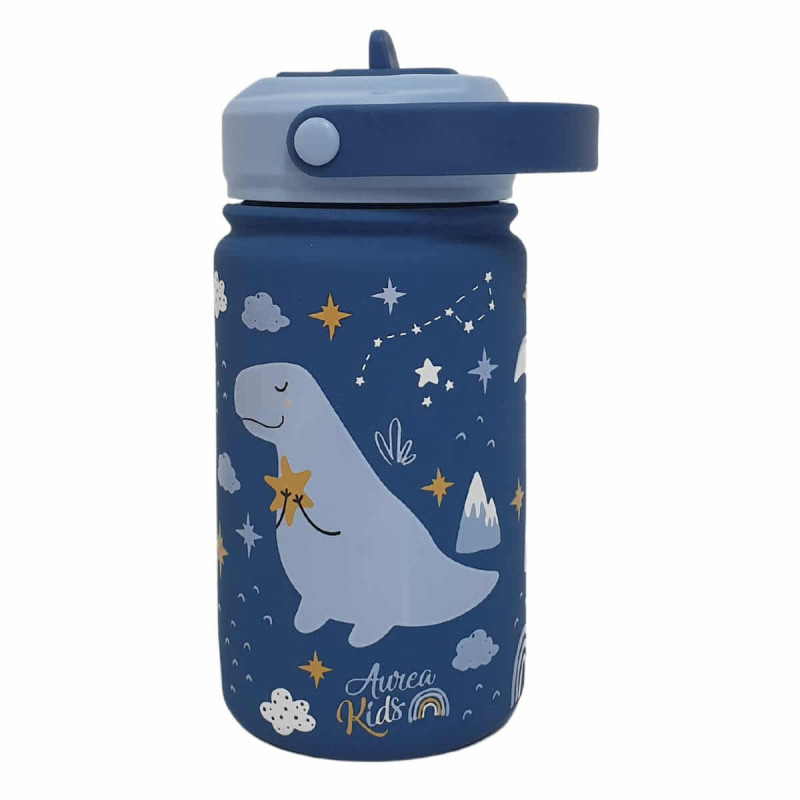 Imagen botella acero inoxidable 330ml dino azul oscuro Imagen botella acero inoxidable 330ml dino azul oscuro