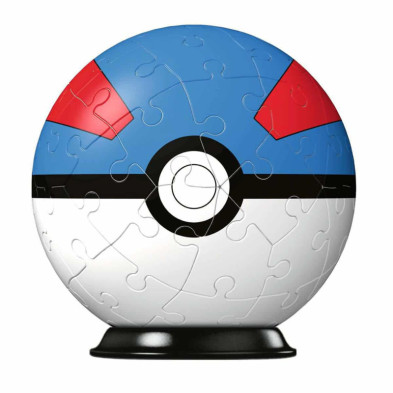 imagen 1 de puzzle 3d pokémon poké ball azul 54 piezas ravensb