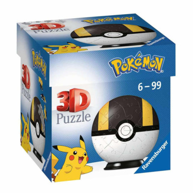 Imagen puzzle 3d pokémon poké ball negra 54 piezas ravens