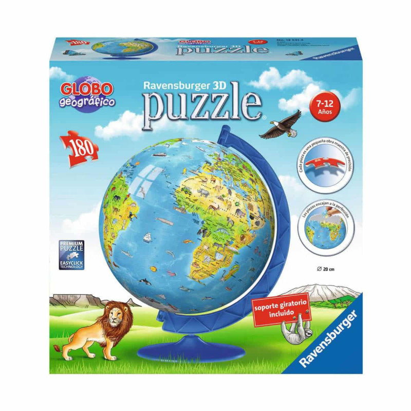 Imagen puzle 3d globo terráqueo 180 piezas Imagen puzle 3d globo terráqueo 180 piezas
