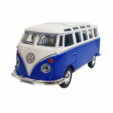 Imagen volkswagen transporter azul y blanco maisto  escal