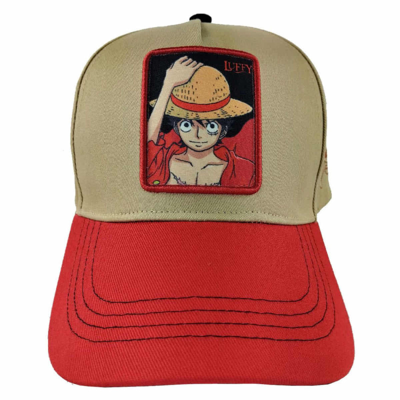 Imagen gorra one piece beisbol luffy crudo/rojo adulto Imagen gorra one piece beisbol luffy crudo/rojo adulto