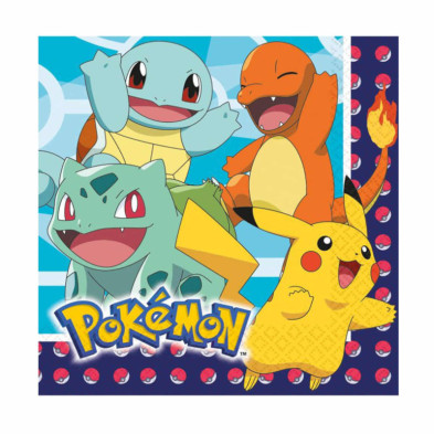 Imagen pack 16 servilletas pokémon 33x33cm Imagen pack 16 servilletas pokémon 33x33cm