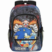 Imagen mochila escolar urbana sonic con doble bolsito