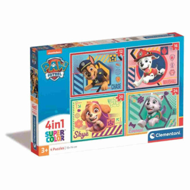 Imagen puzzle de paw patrol 4 en 1 supercolor clementoni