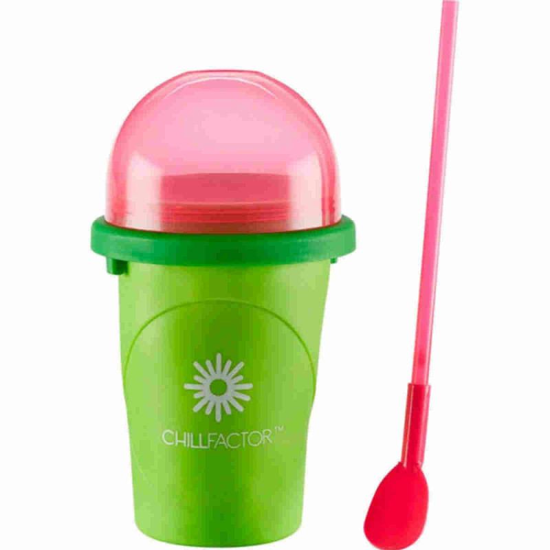 Imagen vaso granizado verde y rosa chillfactor reutilizae Imagen vaso granizado verde y rosa chillfactor reutilizae