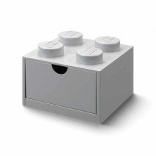 Imagen caja lego ladrillo gris 16x16x12cm drawer desk 4