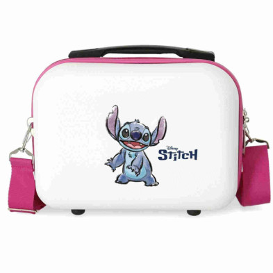 Imagen neceser abs disney stitch adaptable blanco y rosa