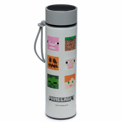imagen 1 de botella termo con termómetro caras del minecraft