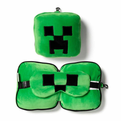 imagen 2 de almohada de viaje minecraft con antifaz