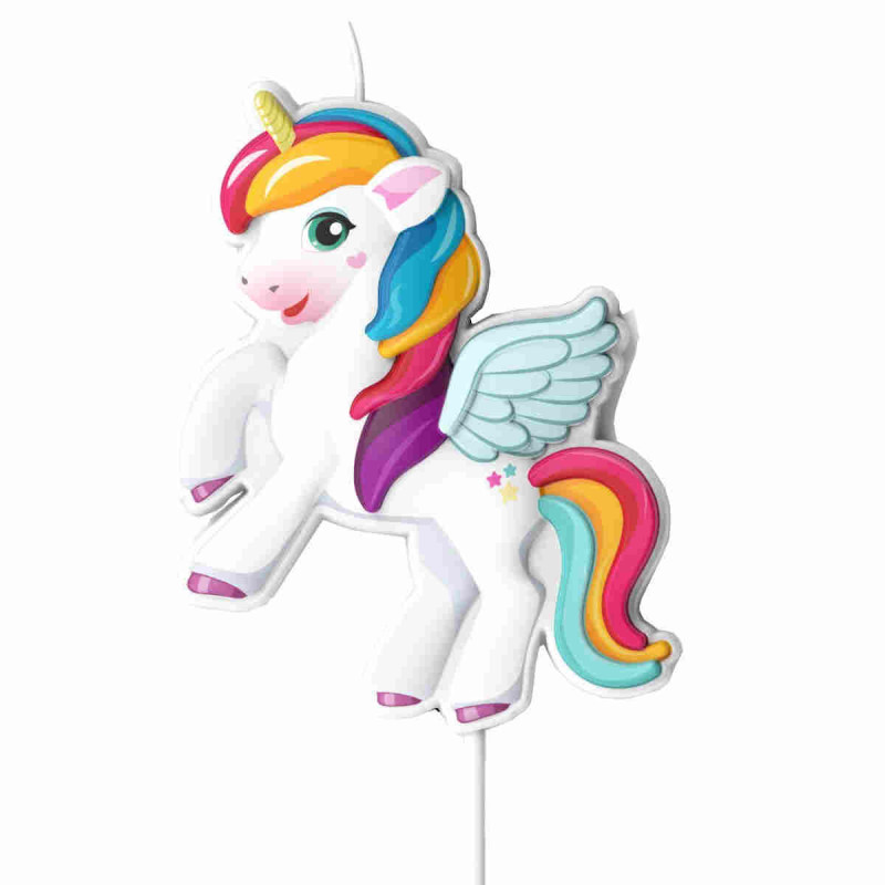 Imagen vela para cumpleaños de unicornio 8x6.2cm Imagen vela para cumpleaños de unicornio 8x6.2cm