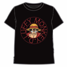 Imagen camiseta one piece luffy monkey negro talla 08