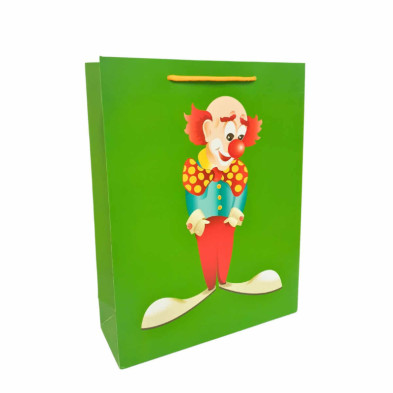 imagen 1 de bolsa papel 190gr payasos 18x9x34cm 6u