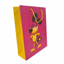 imagen 1 de bolsa papel 190gr mouse fondo fucsia 26x9x34cm 6u