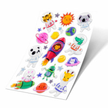 Imagen stickers cohete espacial lamina adhesiva 14x21cm