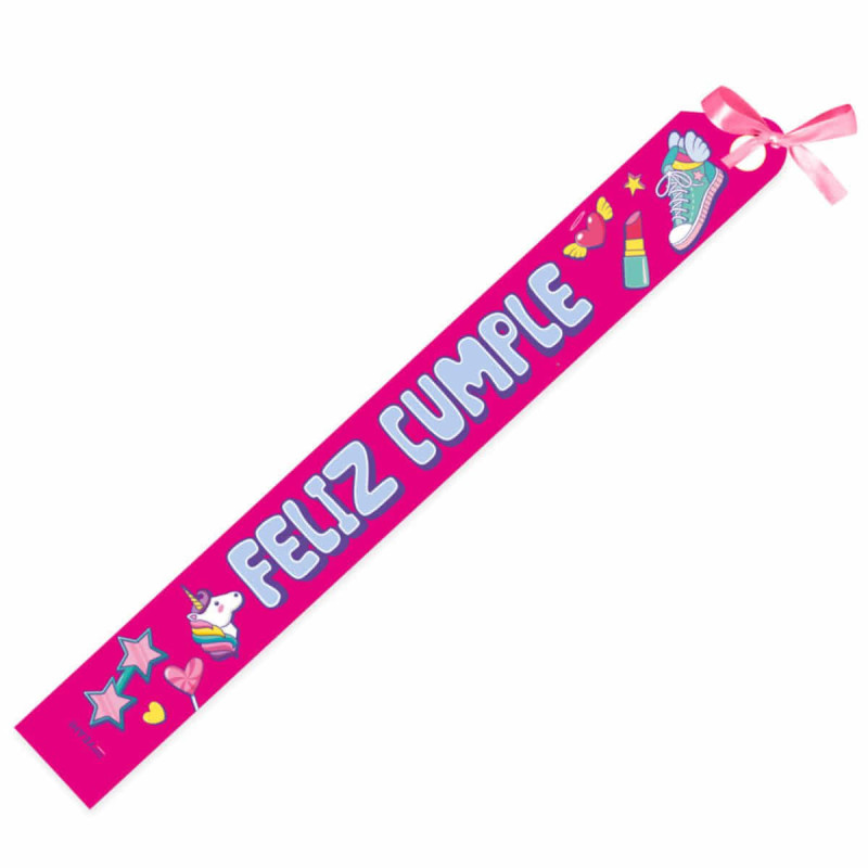 Imagen banda infantil feliz cumple 135x8cm pvc Imagen banda infantil feliz cumple 135x8cm pvc