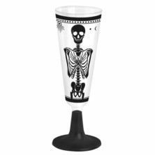 Imagen copa cava calavera pie negro 150cc set 4 unidades